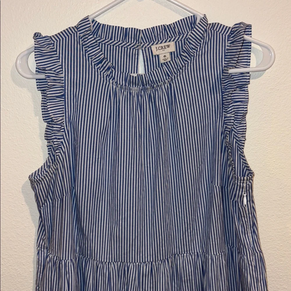 J. Crew Blue Striped Women’s Midi Dress 6